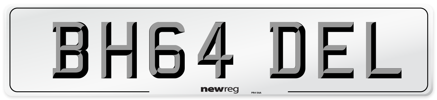 BH64 DEL Number Plate from New Reg